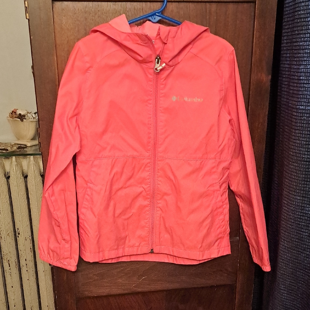 Columbia Kids Coral Pink Hooded Raincoat